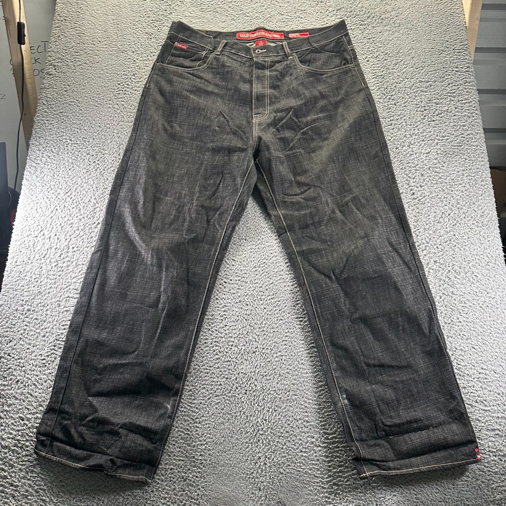 Vintage‎ Ecko Unltd Jeans Mens 40x35 Black Cotton Denim Straight Baggy Workwear